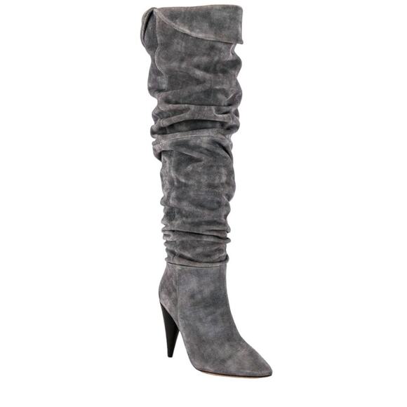 IRO Groove Boots Grey Heeled Size 8.5 US / 40 EU NWT $895 MSRP - Picture 1 of 12